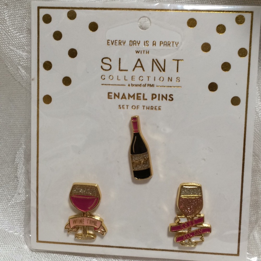 Slant Collections Enamel Pins set of Three NEW